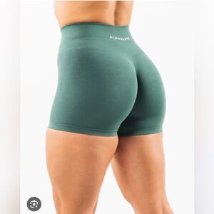 Alphalete Amplify 4.5 Seamless High-Rise Sage Green Shorts